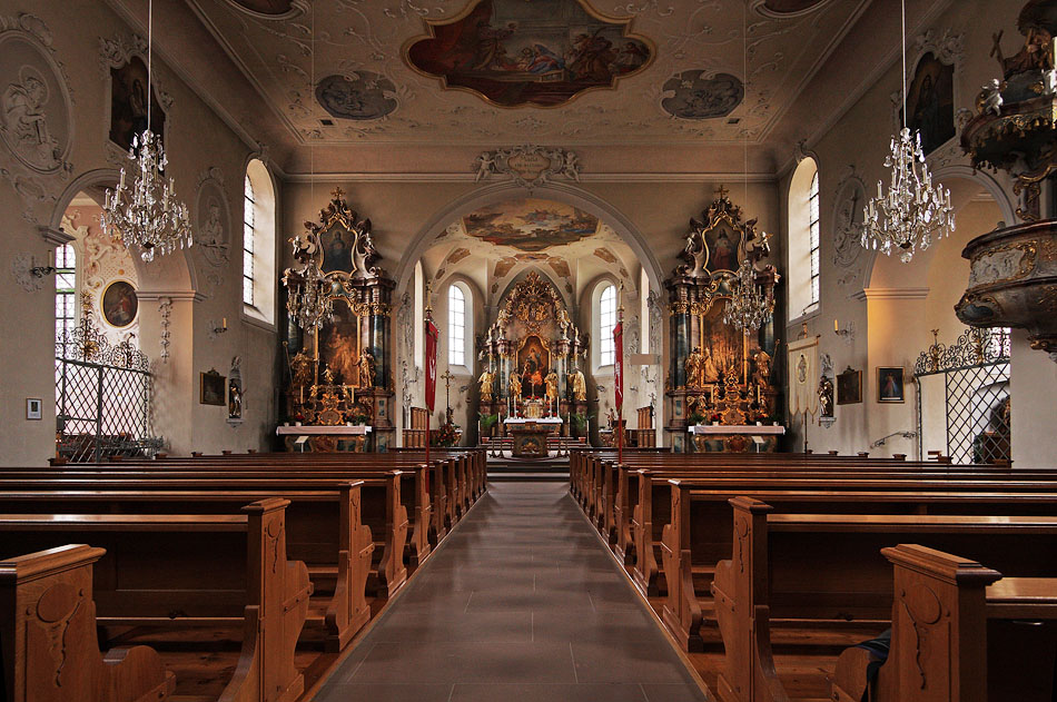 Interieur kerk Sankt M�rgen, Z.-Duitsland