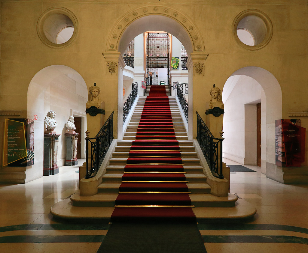 Parijs,Een trap in de Biblioth�que nationale de France.