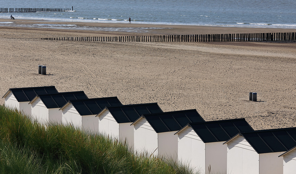 Strandhuisjes aan de Zeeuwse kust